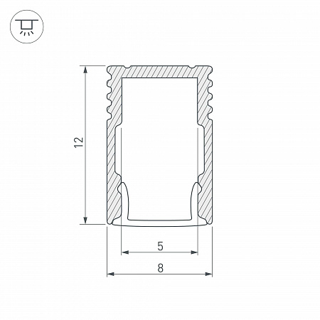 Алюминиевый профиль SL-MINI-8-H12-2000 (2 метра)