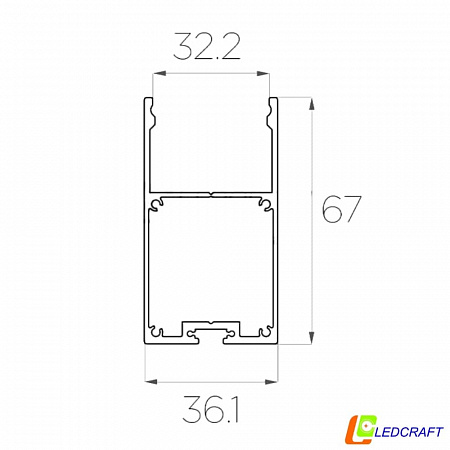 Алюминиевый профиль LC-LP-6735 (2 метра) 