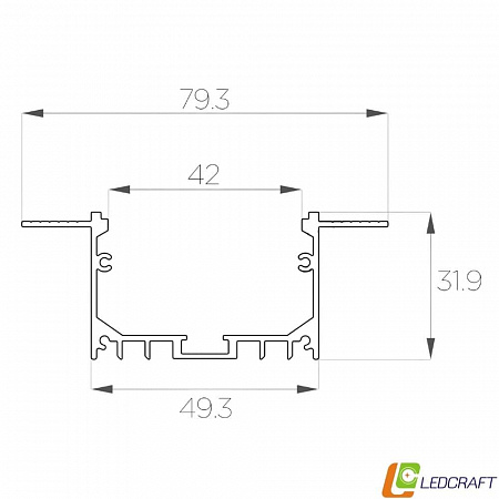 Алюминиевый профиль под шпаклёвку LC-LPSH-3280 (2 метра)