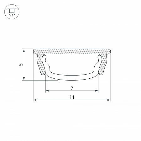 Гибкий алюминиевый профиль ARH-BENT-W11-2000 ANOD