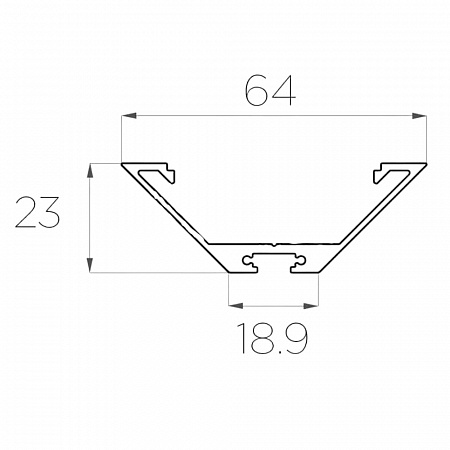 Алюминиевый профиль LC-LPU-2364 (2 метра)