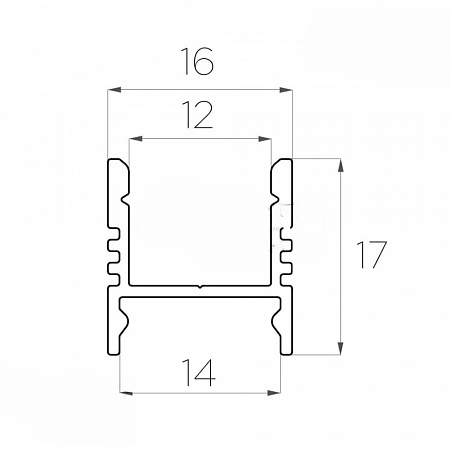 Алюминиевый профиль LC-LPS-1716 (2 метра)