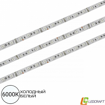 Светодиодная лента SMD 5050 / 60LED / 12V / 14,4W / IP20 / 6000К