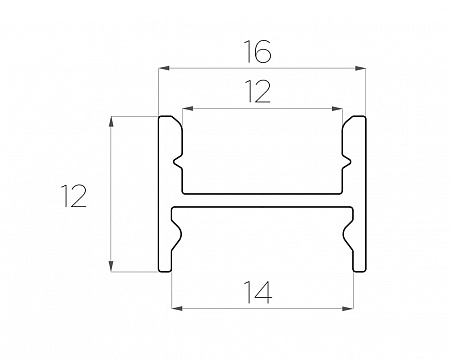 Алюминиевый профиль LC-LPS-1216 (2 метра)