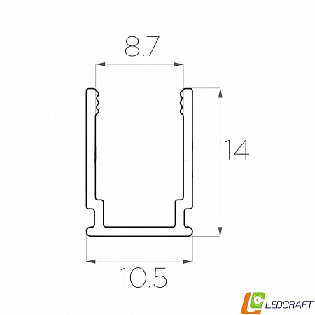 Профиль для гибкого неона 15*10 мм