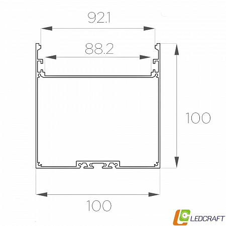 Алюминиевый профиль LC-LP-100100 (2 метра)