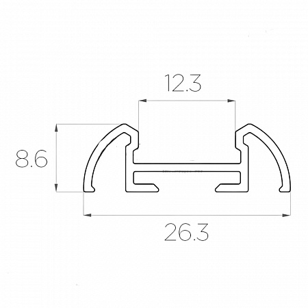 Алюминиевый профиль LC-LP-0926 (2 метра)