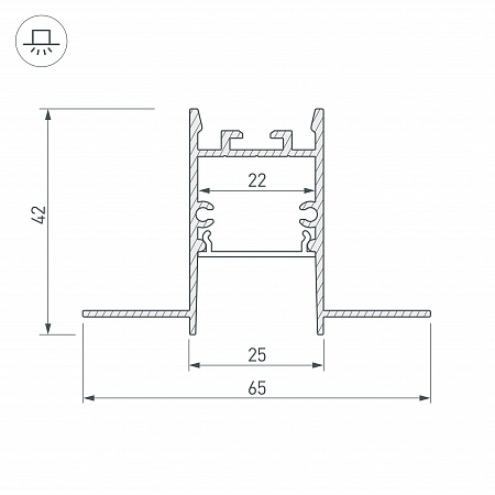 Алюминиевый профиль под шпаклёвку SL-COMFORT22-FANTOM-2000 (2 метра)