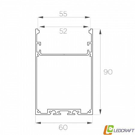 Алюминиевый профиль LC-LP-9060 (2 метра)