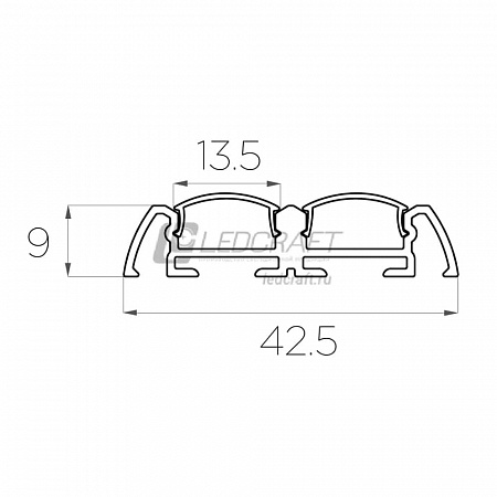 Алюминиевый профиль LC-LP-0942 (2 метра)