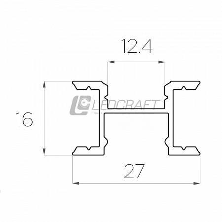 Алюминиевый профиль LC-LPF-2716 (2 метра)