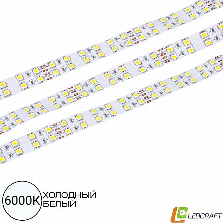 Светодиодная лента SMD 5050 / 120LED / 24V / 25W / IP20 / 6000К 2-х рядная